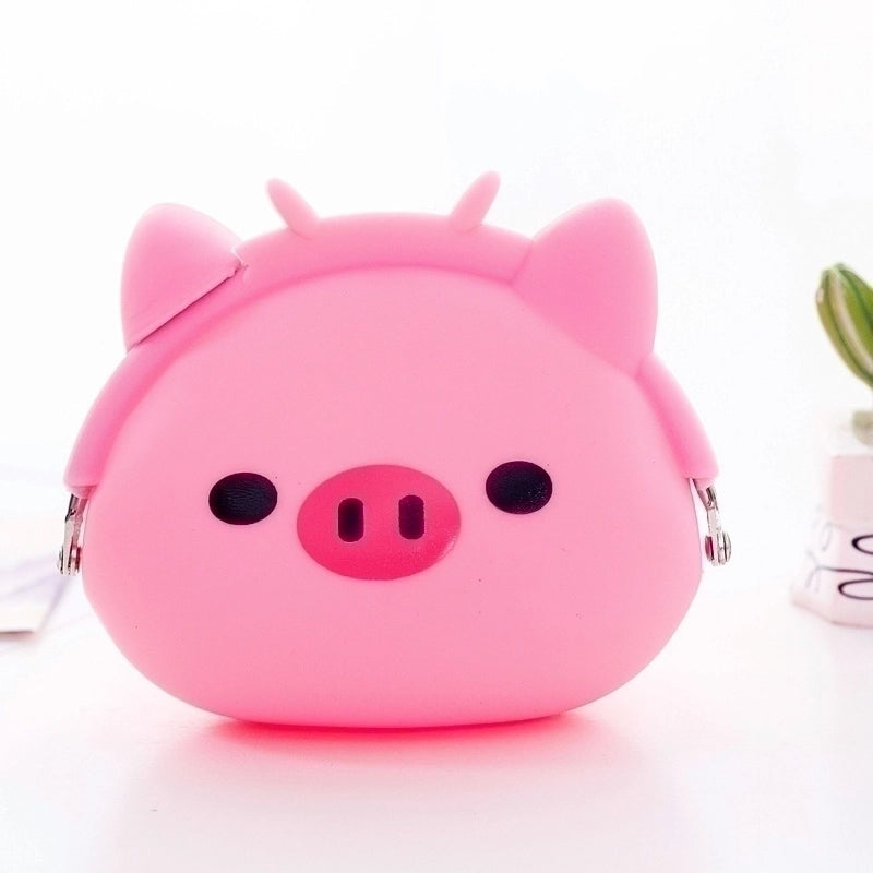 2 Pieces Women’s Animal Silica Gel Buckle Coin Purses