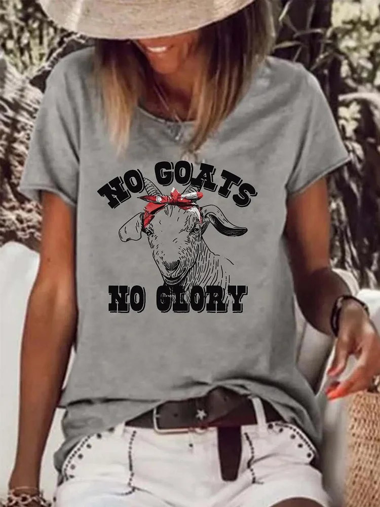 No Goats No Glory Raw Hem Tee