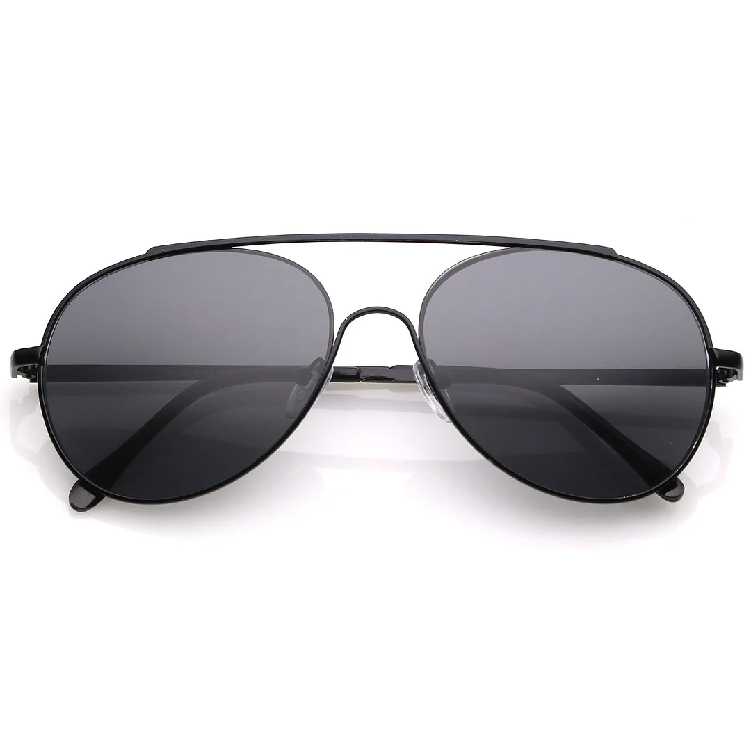 Classic Metal Aviator glasses Crossbar Slim Arms Teardrop Lens 55mm