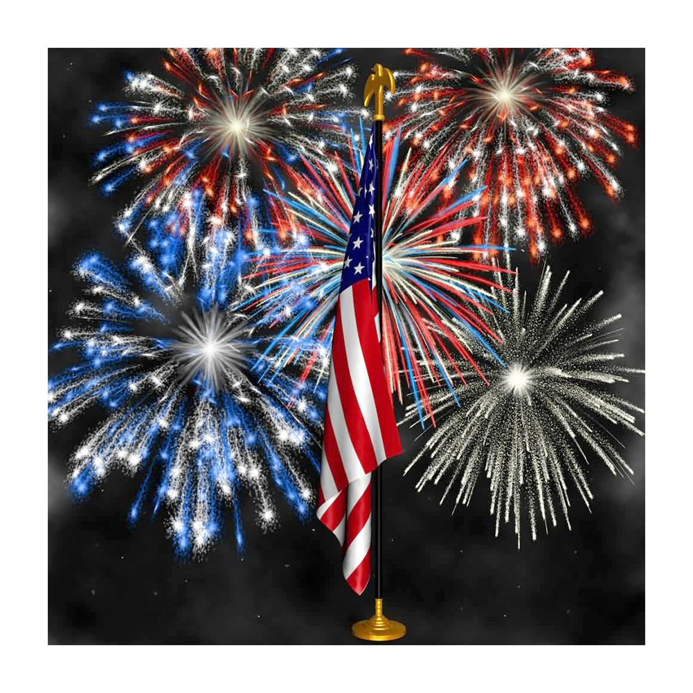 

US Flag Fireworks - Round Drill Diamond Painting - 30*30CM, 501 Original