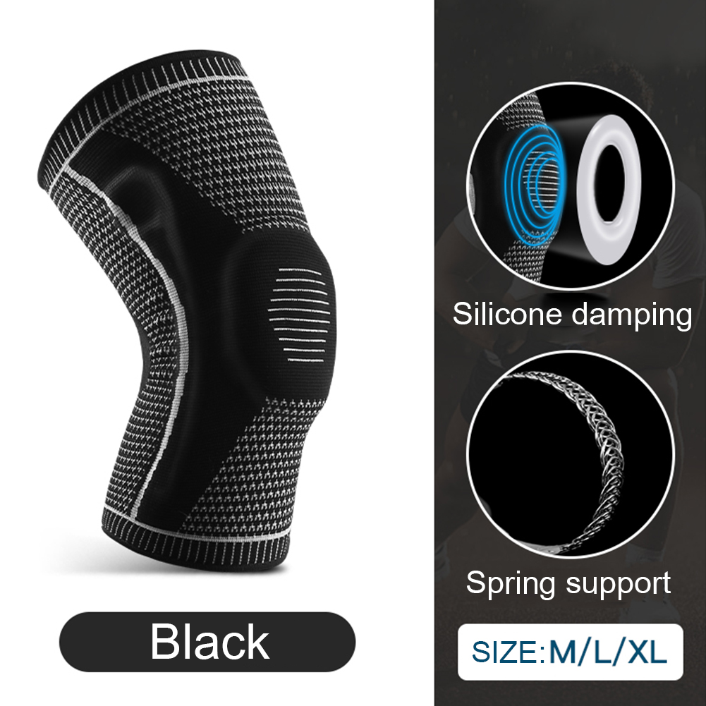 

1pc Outdoor Sport Compression Knee Pad Anti-slip Running Knitted Knee Brace, Grey, 501 Original
