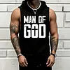 Men's Casual Street 'Man Of God' Graphic Print Hooded Tank Top by Inlyline