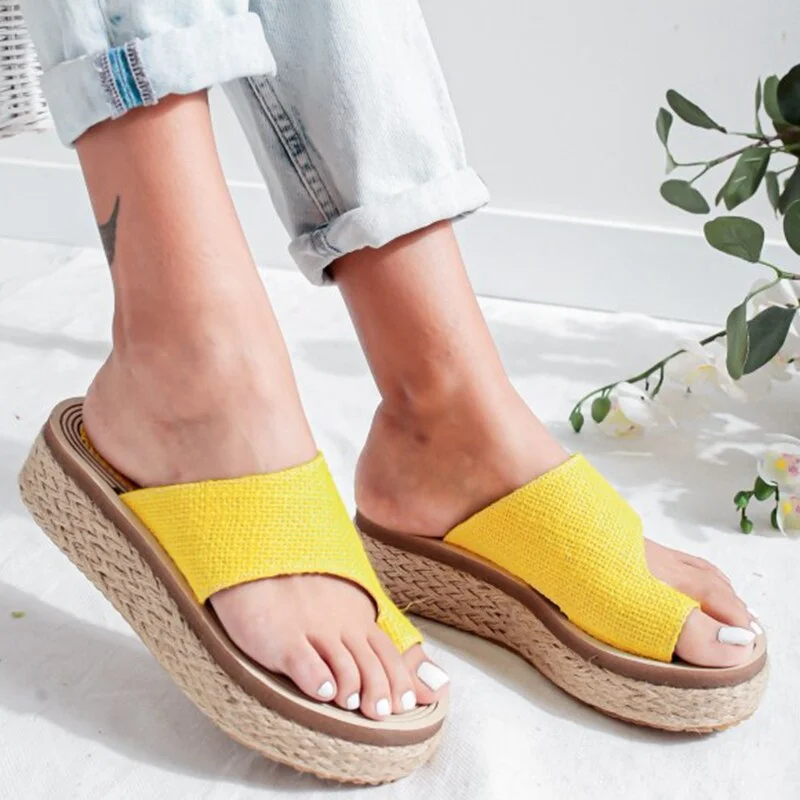 Women Summer Beach Sandals Open Toe Wedges Vintage Shoes Woman Mid Heels Sandalias Slippers Slides Mujer Sapato Feminino