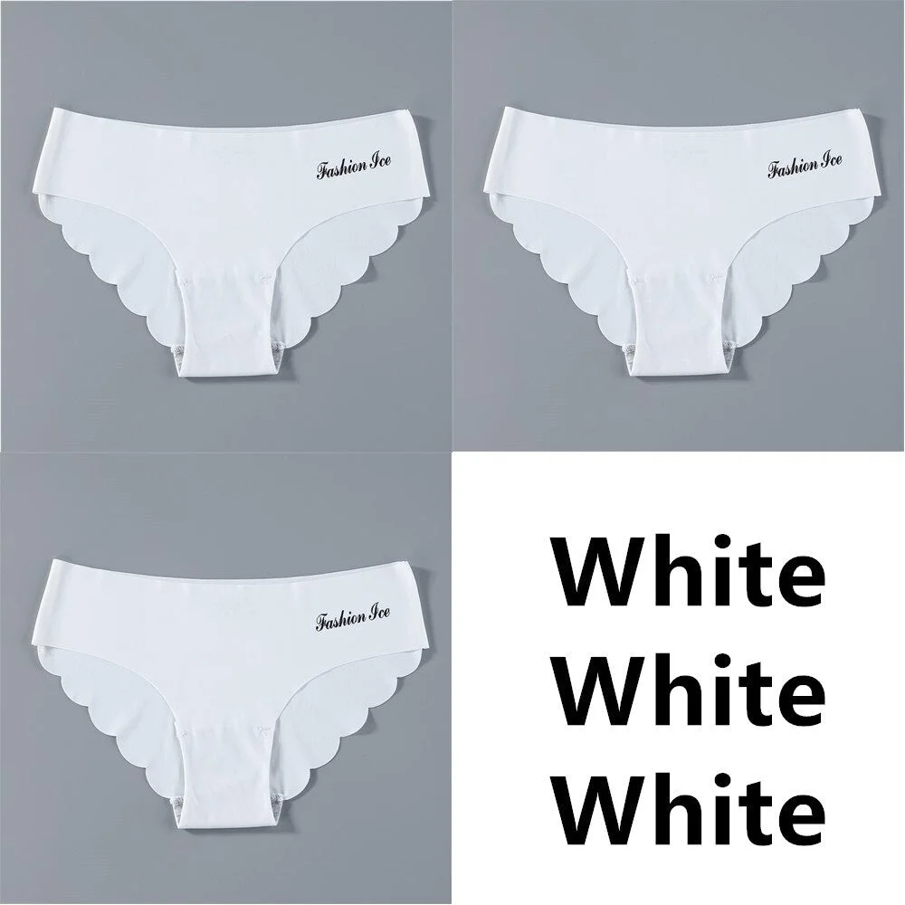 3pcs/lot Seamless Panties Ladies Thong Plus Size Women Sexy G String Low Waist Panty Solid Ice Silk Intimates Underwear M-XL New