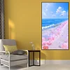 Pink Rose Beach 5D DIY Diamonds Painting Kits Full Round Drill Wall Art (A6100)