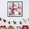 (40*40cm)Red Scarf Cardinal Snowman - Square Partial AB Drill Diamond Painting