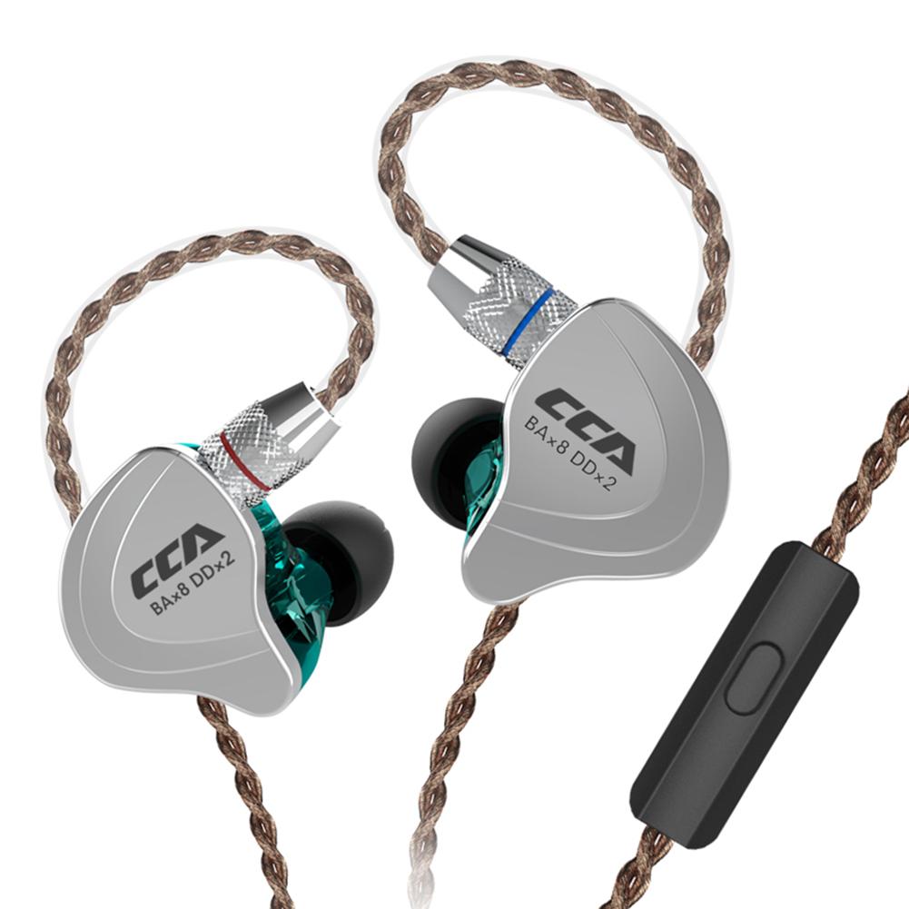 

CCA C10 4BA+1DD Hybrid In Ear Earphone HIFI Running Headset (w/Mic)(Cyan), Green, 501 Original