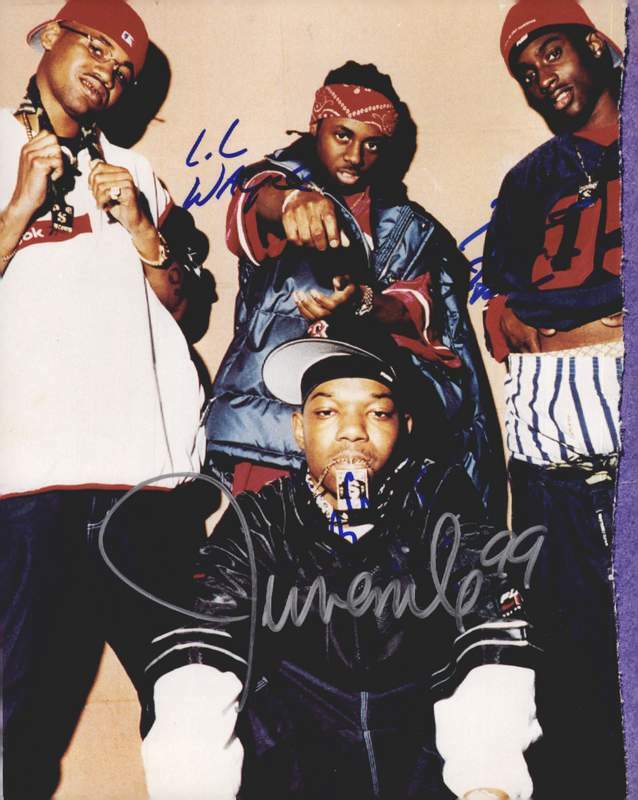 Hot Boys Turk Lil Wayne Juvenile BG signed rap 8x10 Photo Poster painting W/Cert Autograph 0543