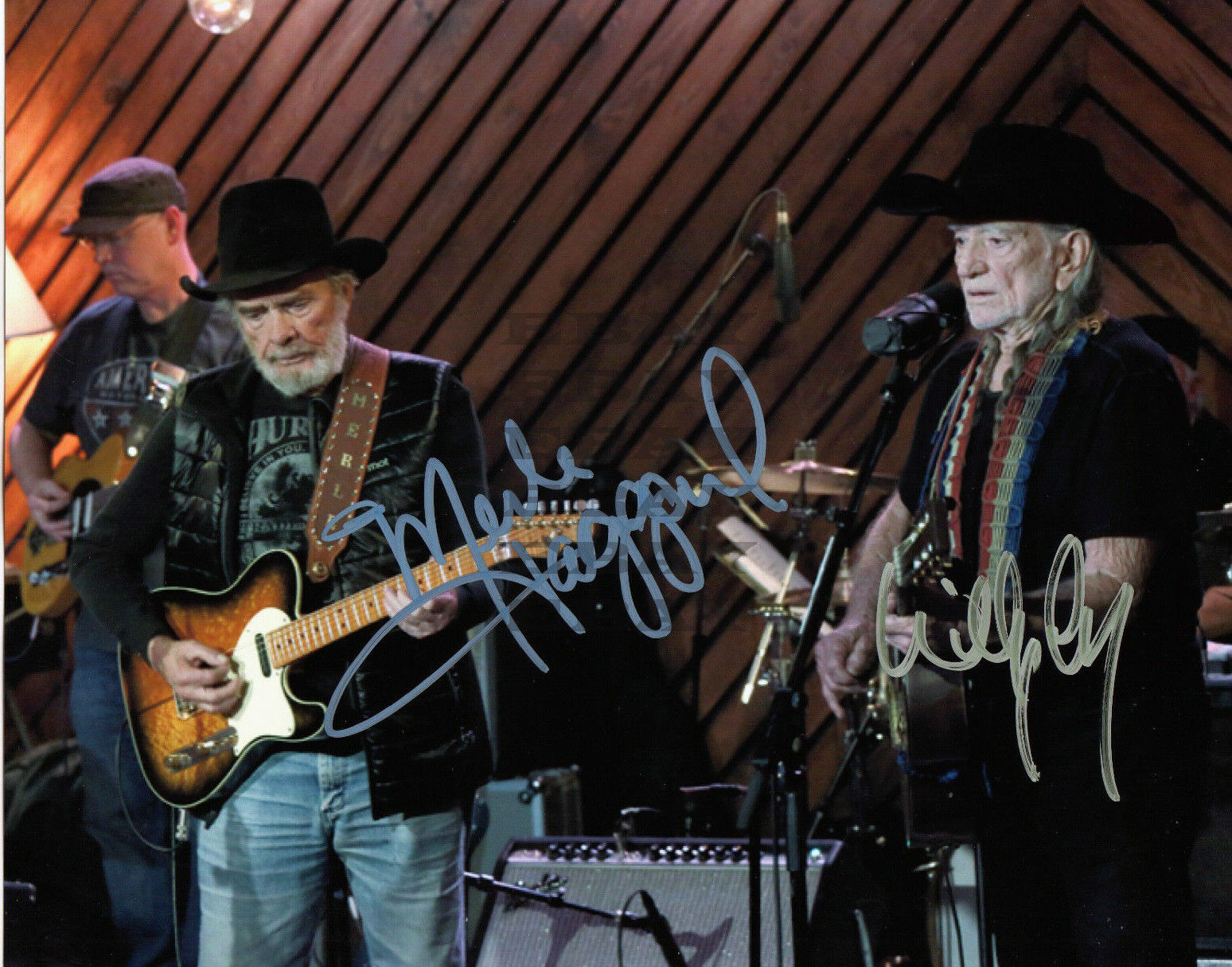 WILLIE NELSON MERLE HAGGARD Autographed Signed 8x10 Photo Poster painting Reprint