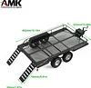 Metal Builder Kit 1/10 RC Trailer with Hitch Mount Receiver & Hauling Ropes for Crawler Cars Axial SCX10 D90 Wrangler TRX4 TRX6 Redcat GEN8