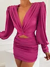 Hollow Bodycon Long Sleeves Mini Dress