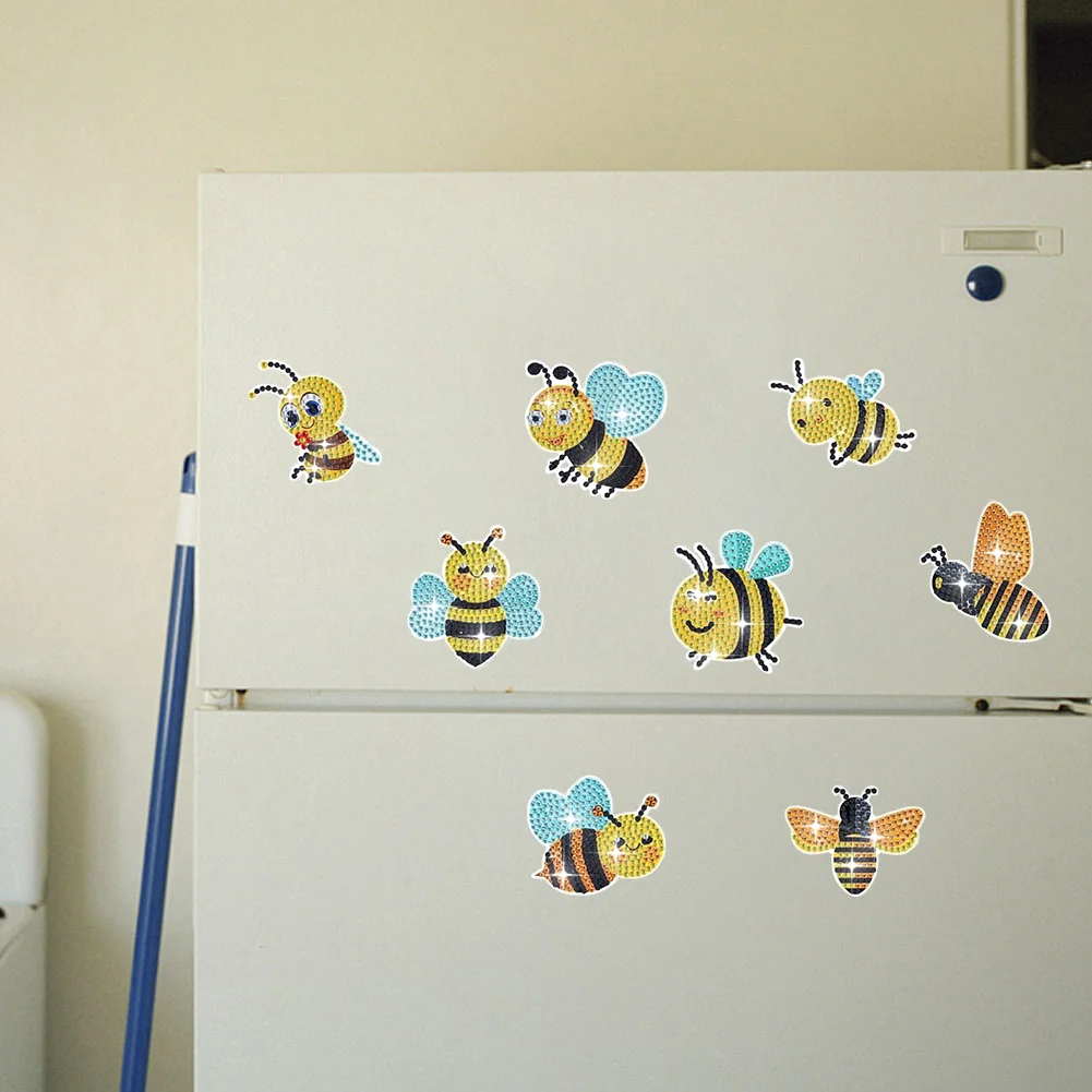 8Pcs Hummingbird Special Shaped Diamond Painting Fridge Magnet Fridge Stickers