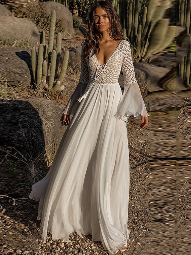 Boho Dress Cover Beach Wear Long Maxi Mesh Patchwork Fashion Modern Plain Neck Sleeve