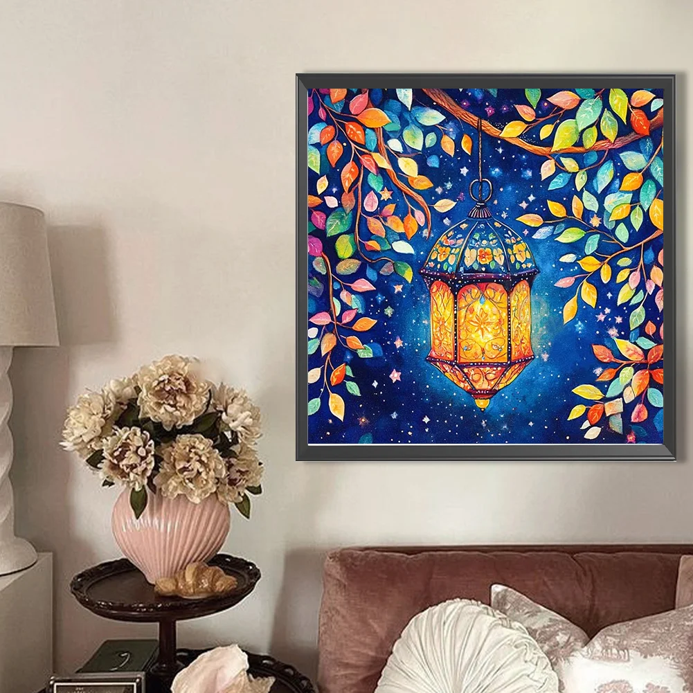 5D DIY Full Round Drill Partial AB Diamond Painting Lamp Kit Art Decor 45x45cm