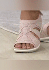Criss-Cross Velcro Closure Sandals - Pink