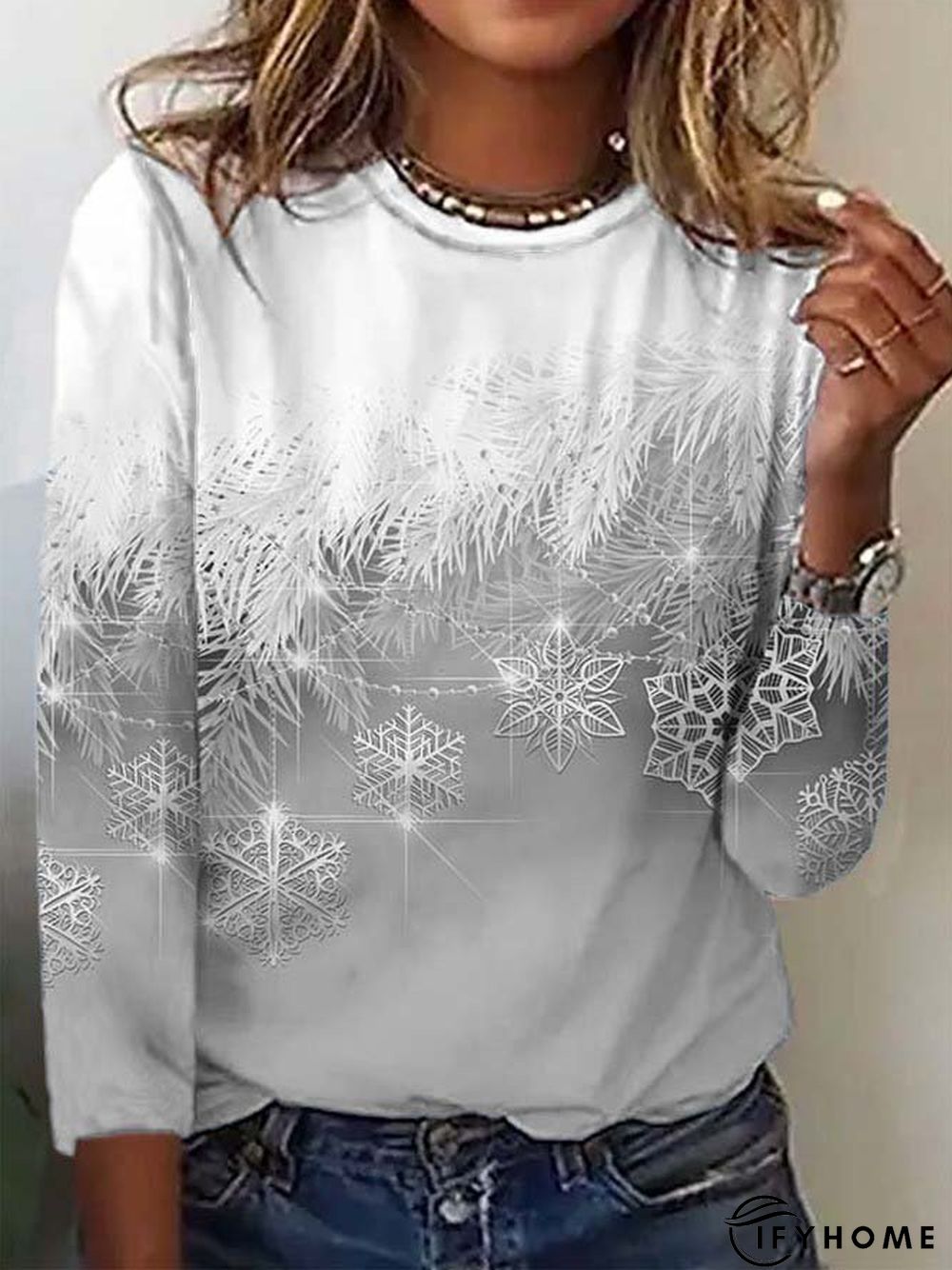 Casual Christmas Long sleeve T-Shirt Xmas T-shirt | IFYHOME