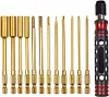 12 in 1 Hex Screw Driver Set Hexagon Screwdriver Wrench Tool Kit 1.5mm 2.0mm 2.5mm for Multi-Axis FPV Racing Drone RC Quadcopter Car (12 in 1 Red)