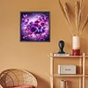 Fleur de papillon violet-plein diamant rond peinture-30 * 30cm