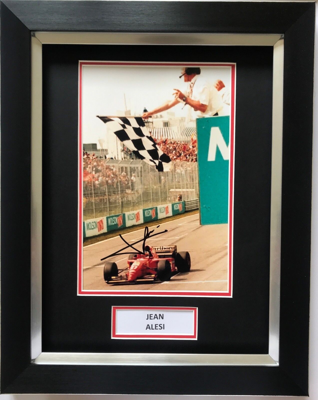 JEAN ALESI HAND SIGNED FRAMED Photo Poster painting DISPLAY F1 SCUDERIA FERRARI.