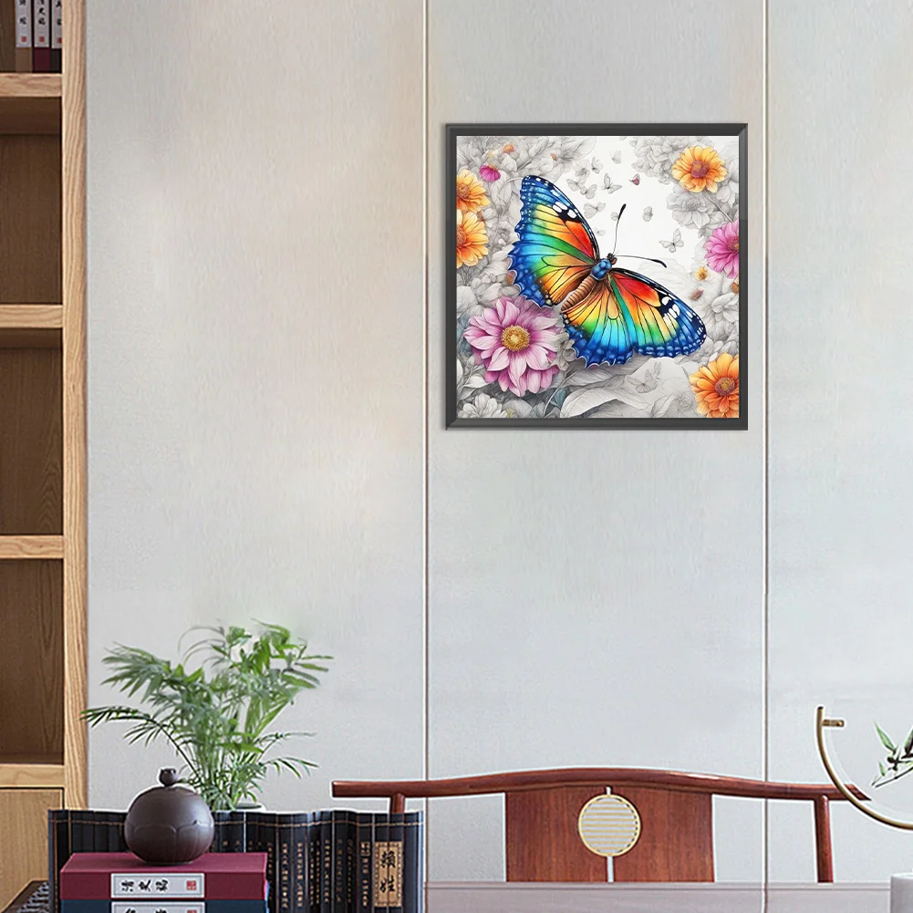 Diamond Painting - Full Round Drill - Butterfly(Canvas|30*30cm)