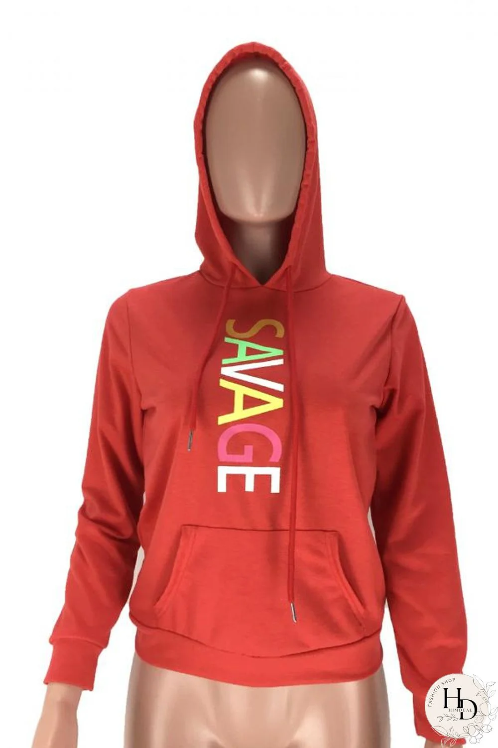 Red O Neck Print Letter Polyester Print Long Sleeve Sweats & Hoodies