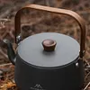 1.1L Teapot Coffee Pot with Wood Handle Aluminum Alloy Tourist Cookware Supplies