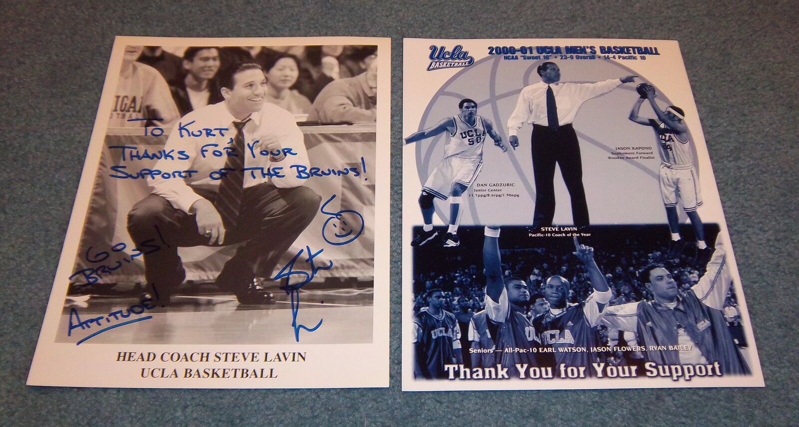 Coach Steve Lavin Signed Autographed 8.5x10.75 Photo Poster painting UCLA St John's With Bonus