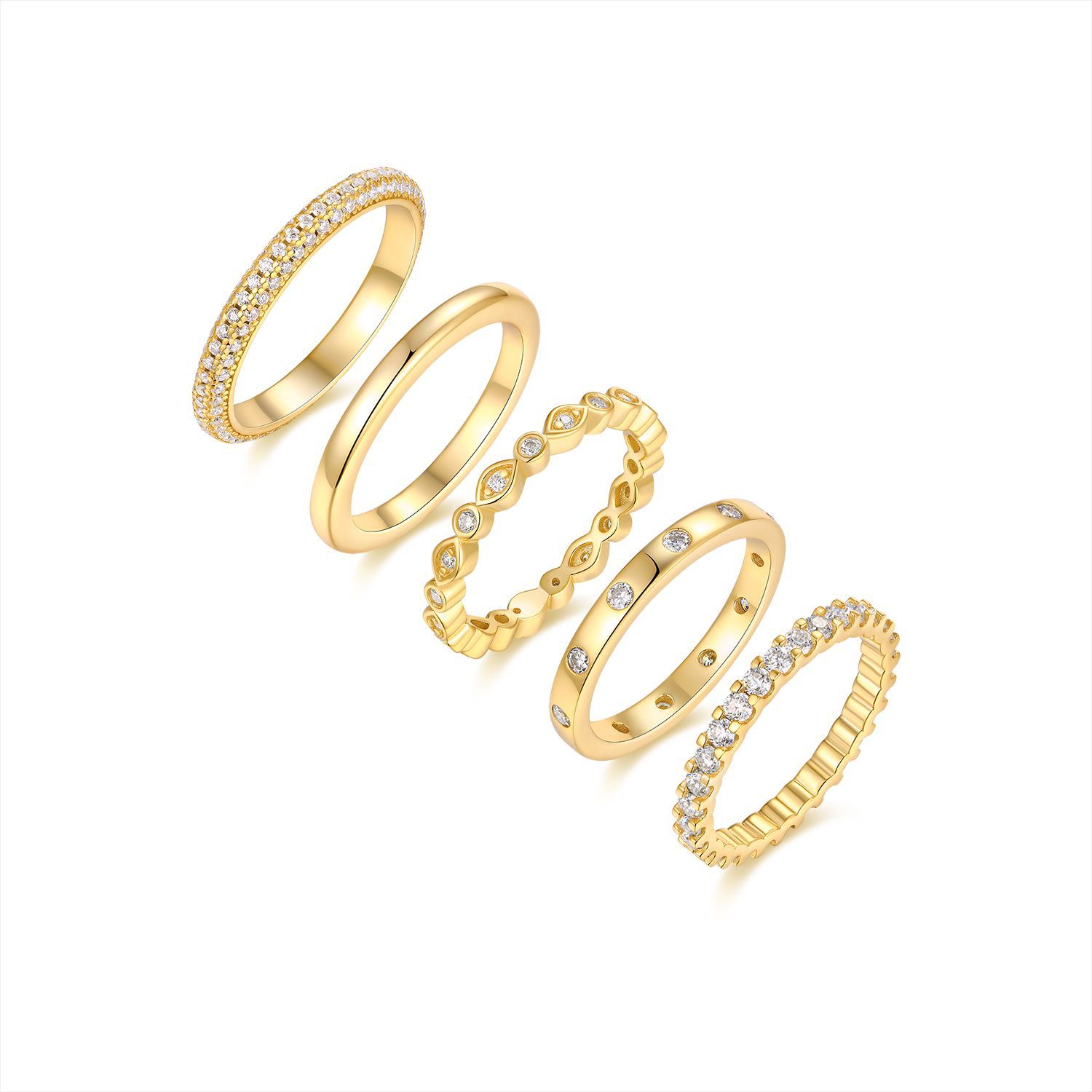 Classic Moissanite Ring Bundle Set