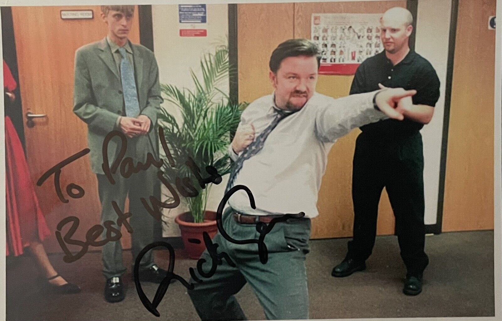 Ricky Gervais -  Comedian/Actor - The Office/After Life Signed  Photo Poster paintinggraph.