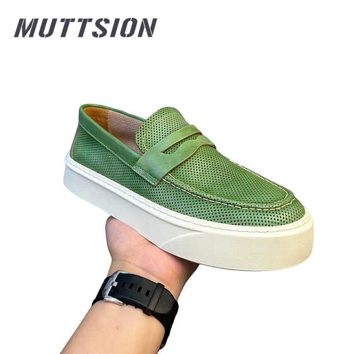 MUTTSION Summer Cowhide Casual Loafers MUTTSION.COM MUTTSION
