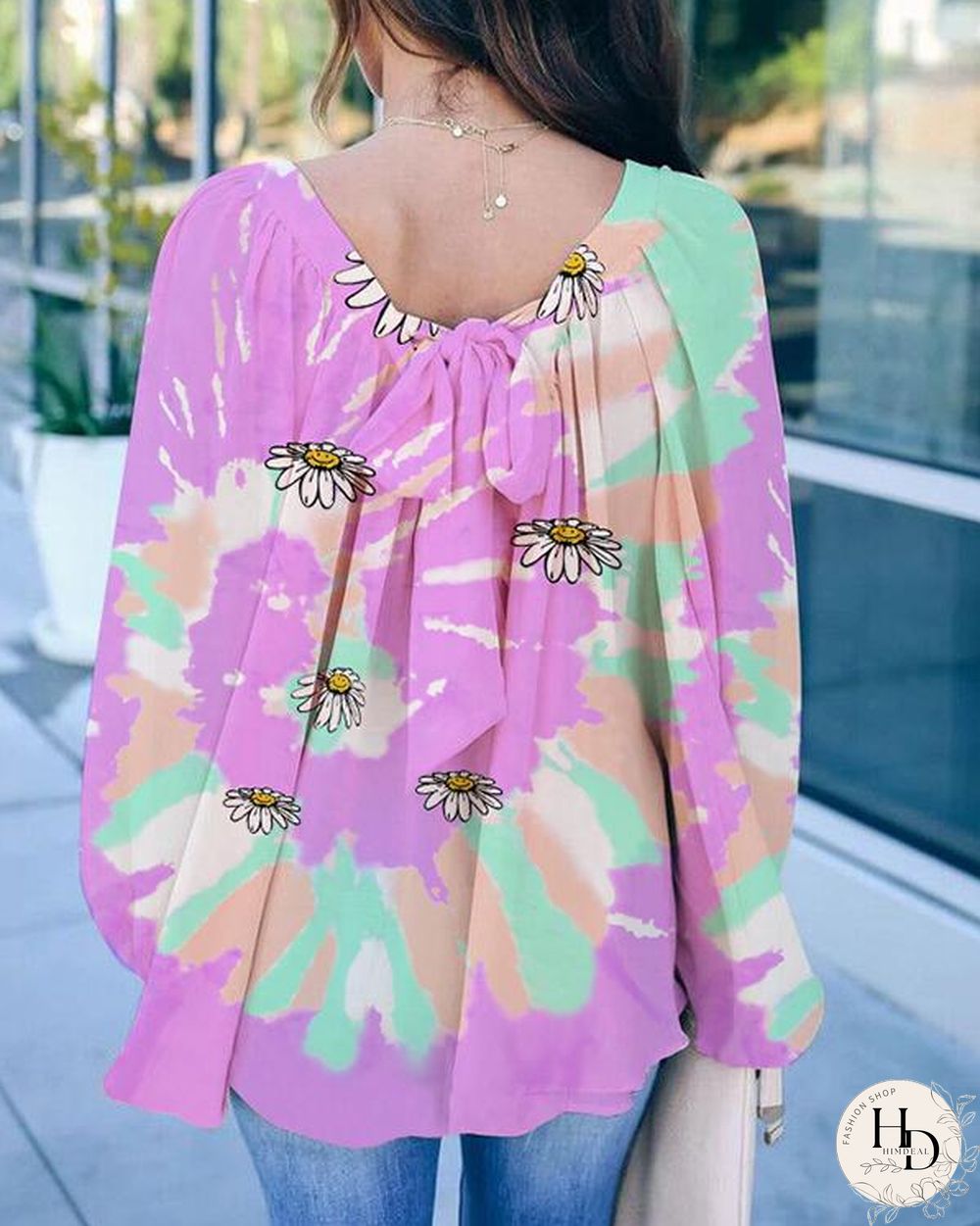 Women Flower Long Sleeve Tops