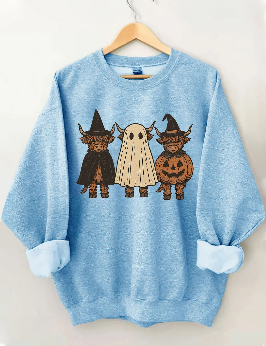 Boo Ghost Highland Cow Sweatshirt