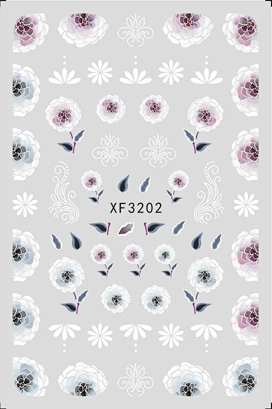 3D Nail Art Stickers Cactus Sticker Nails Art Decals Cartoon Adhesive 3D Leaves Manicure for Nails Design Decoration Art Foil