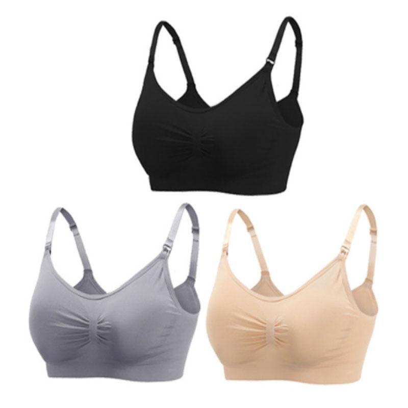 Damokan 3pcs/Set High Quality Maternity Nursing Bras Cotton Breastfeeding Pregnant Underwear Seamless Large Size Breathable Bra Push Up