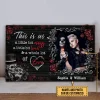 Custom Photo Gift Skeleton Skull Couple Husband Wife A Little Bit Of Crazy Custom Wood Rectangle Sign