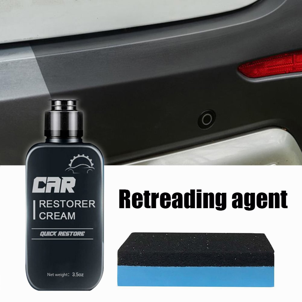 100mL Car Interior Plastic Leather Restorer Refurbishment Paste + Sponge