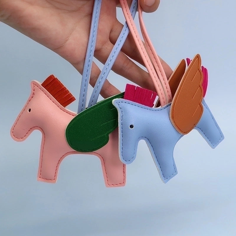 Lady Animal Pu Leather Bag Pendant Keychain