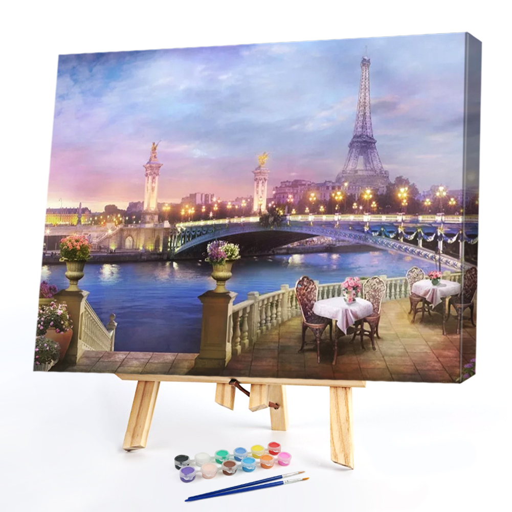 

50*40CM - Paint By Numbers - Downtown Scene, 501 Original