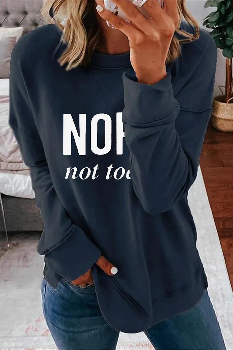 Letter Print Stitch Trim Drop Shoulder Sweatshirt