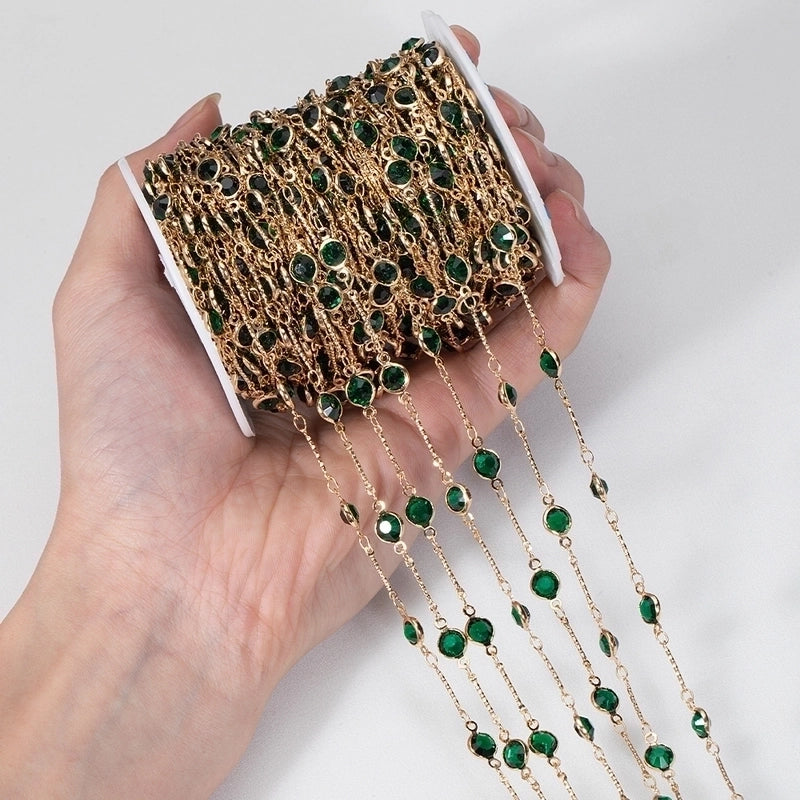 1 Piece Copper Rhinestones Glass Geometric Polished Chain