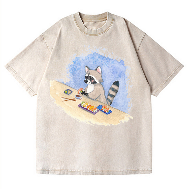Mouse Cooking Men's washed T-shirt