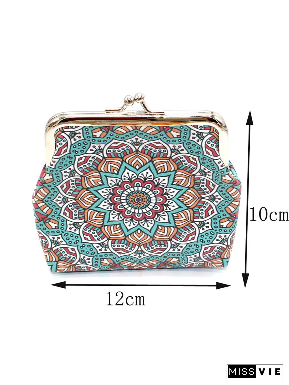 Ethnic Pattern Kiss Buckle Coin Purse Storage Bag