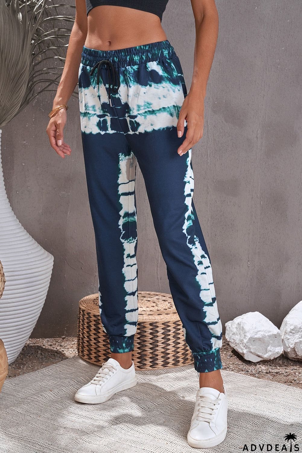 Tie-dyed Print Elastic Waist Jogger
