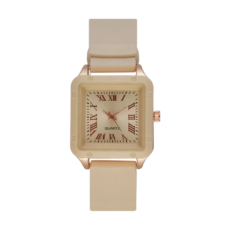 Retro Solid Color Buckle Quartz Watch Women’s Watches