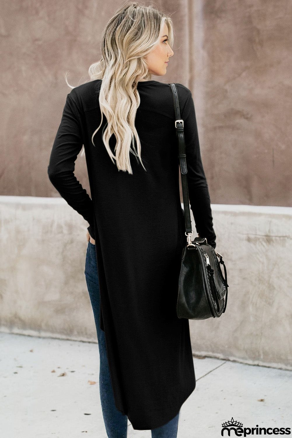 Selected Button Pocketed High Low Cardigan