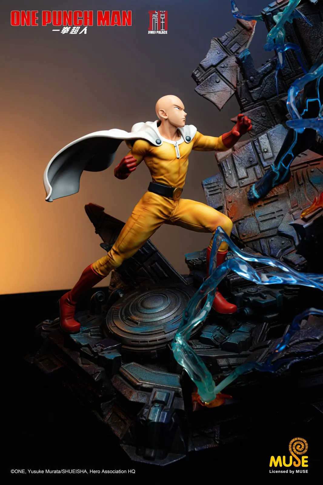 Licensed Saitama VS Boros with LED - One Punch-Man Resin Statue