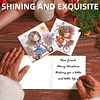 6PCS Diamond Painting Girl Greeting Cards Postcards with Envelopes