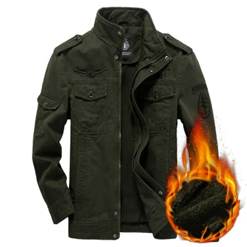 Military Fleece Jackets Men Winter Thick Warm Bomber Cargo Jacket Coats Male Casual Air Force Tactical Outwear Plus Size 6XL