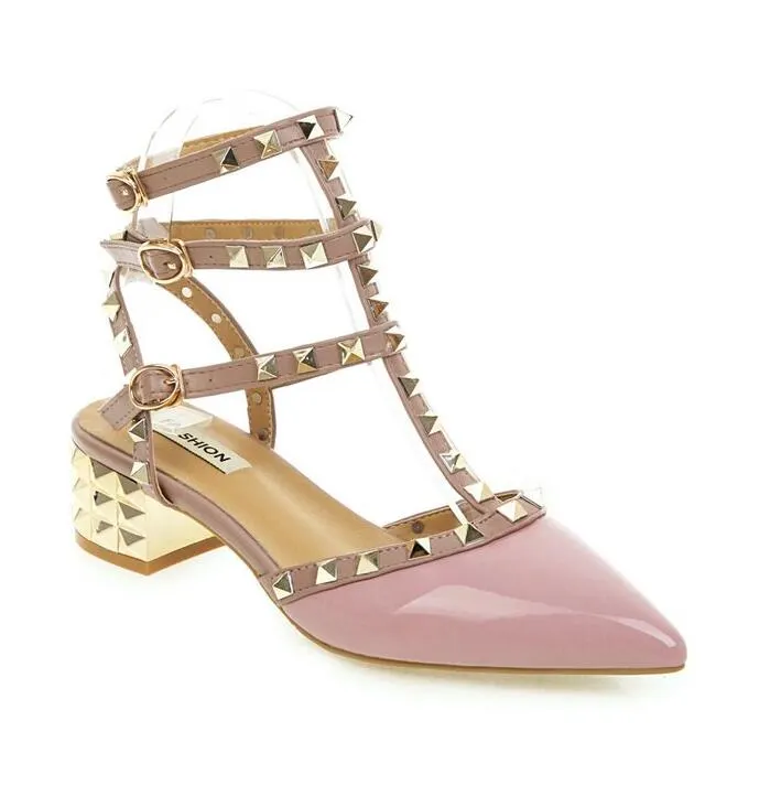 2020 New 10CM New High-heeled Shoes Female Pointed Stiletto Sexy Nightclub Word with Rivets Wild Sandals Female Summer