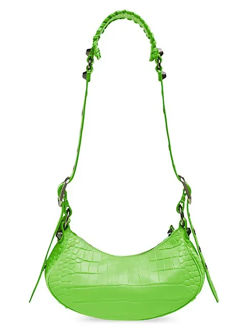 Balenciaga Le Cagole XS Shoulder Bag Crocodile Embossed